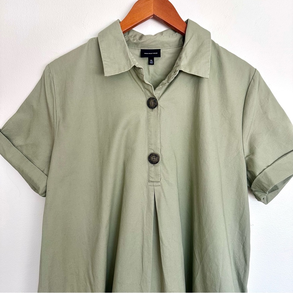 Who What Wear Sage Green Mini Dress Size XL - Picture 3 of 11